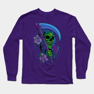 Grim Reaper and Roses Long Sleeve T-Shirt